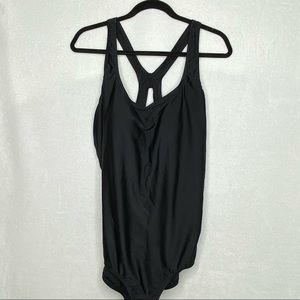 Speedo One Piece Plus Racerback Swim Suit Black